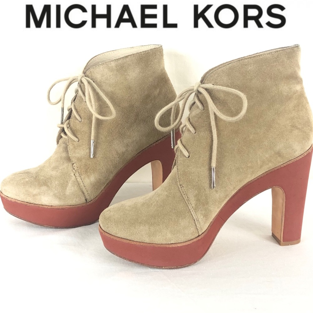 KORS Michael Kors lace up heel leather booties 6